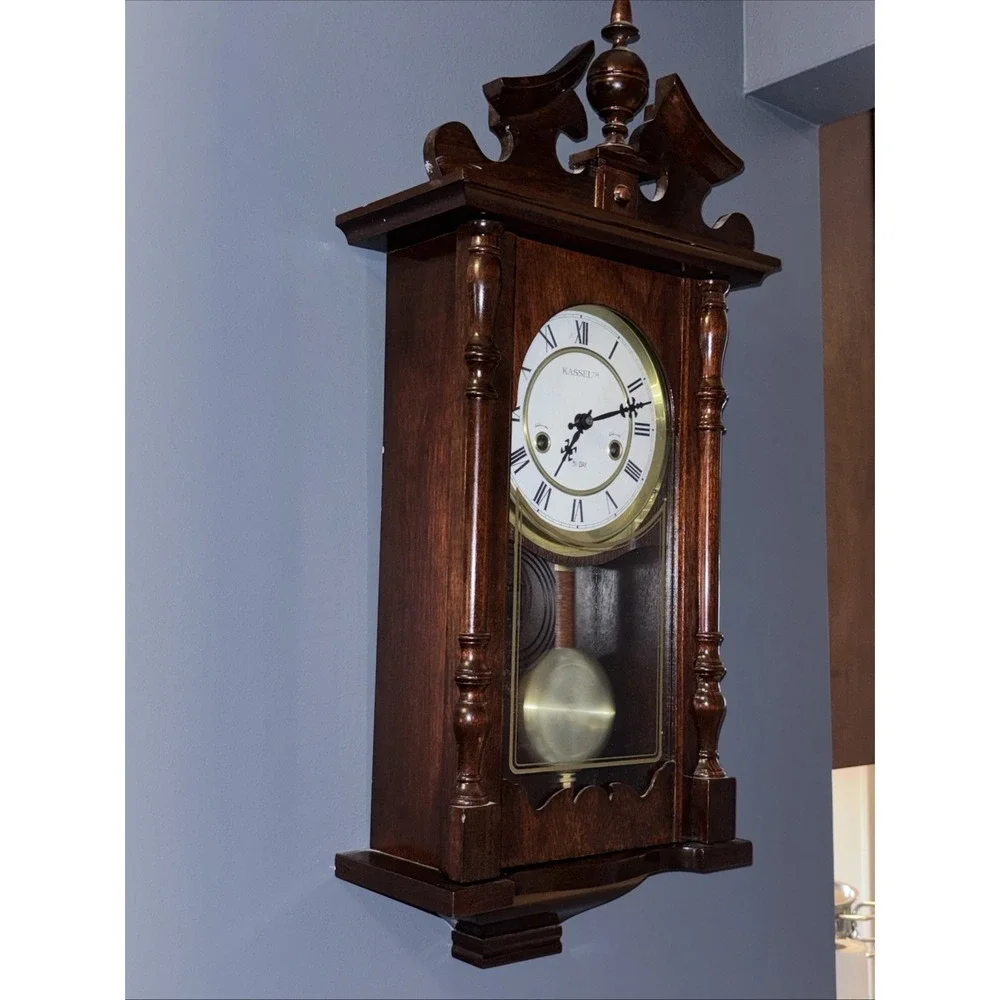 KASSEL 31 DAY - Vintage Wall Chime Clock with Pendulum & Key Germany-Read